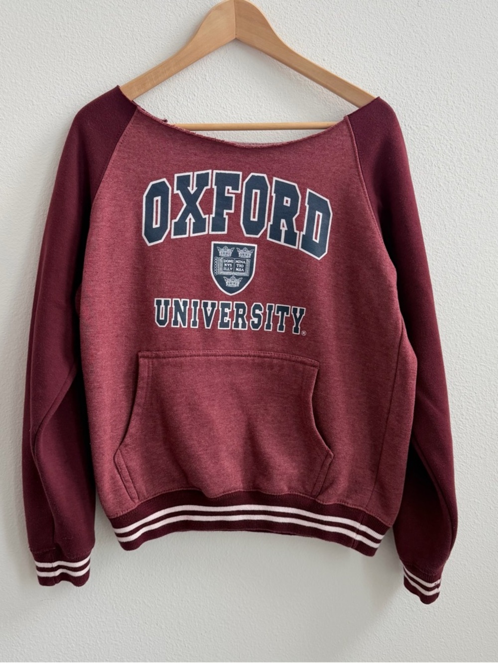 Oxford University Off the Shoulder Sweatshirt